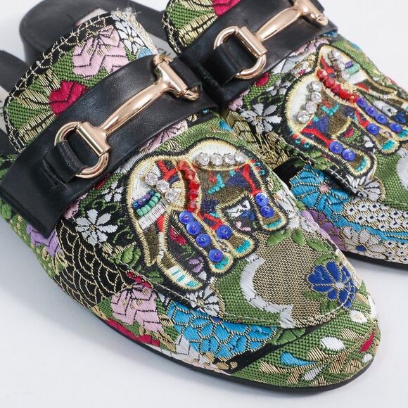 Steve Madden Kandi Slip-On Mule Elephant Tapestry Embellished Floral Beaded, 7.5 - Picture 4 of 11